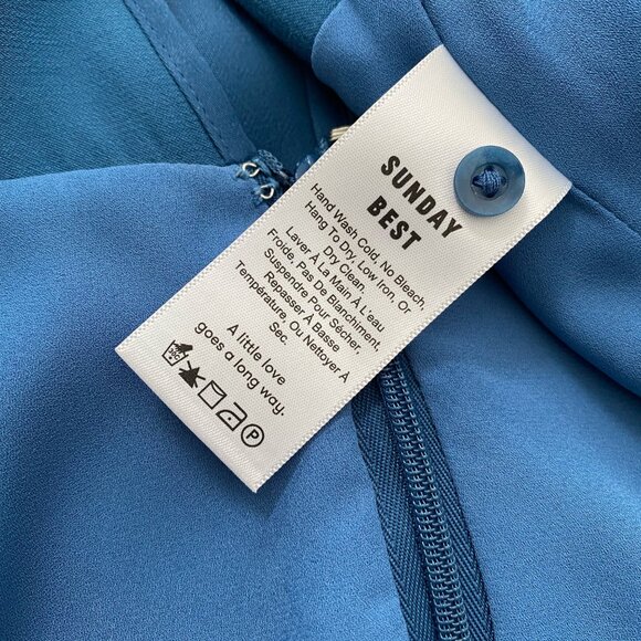 Aritzia Sunday Best ILSA DRESS Satin Blue Size 0 - Picture 6 of 11